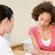 woman talking to physician about prediabetes