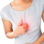 woman with heartburn