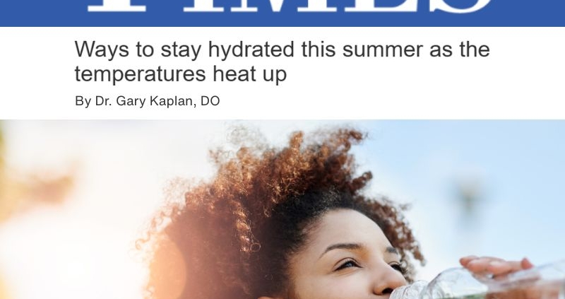 Dr. Gary Kaplan on hydration, Fairfax County Times